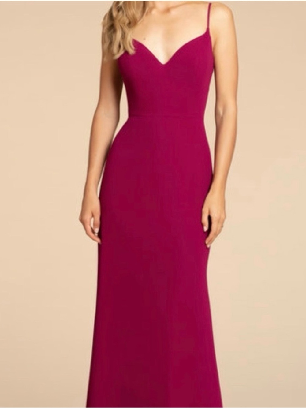 Hayley Paige Occasions NWT Powder Blue Spaghetti-Strap Maxi Bridesmaids Dress - Picture 13 of 14